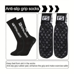 5 Pairs Silicone Dots Non Slip Football Socks Sport Crew Socks