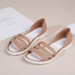 Women's Minimalist Flat Sandals Open Toe PVC Beach Slides