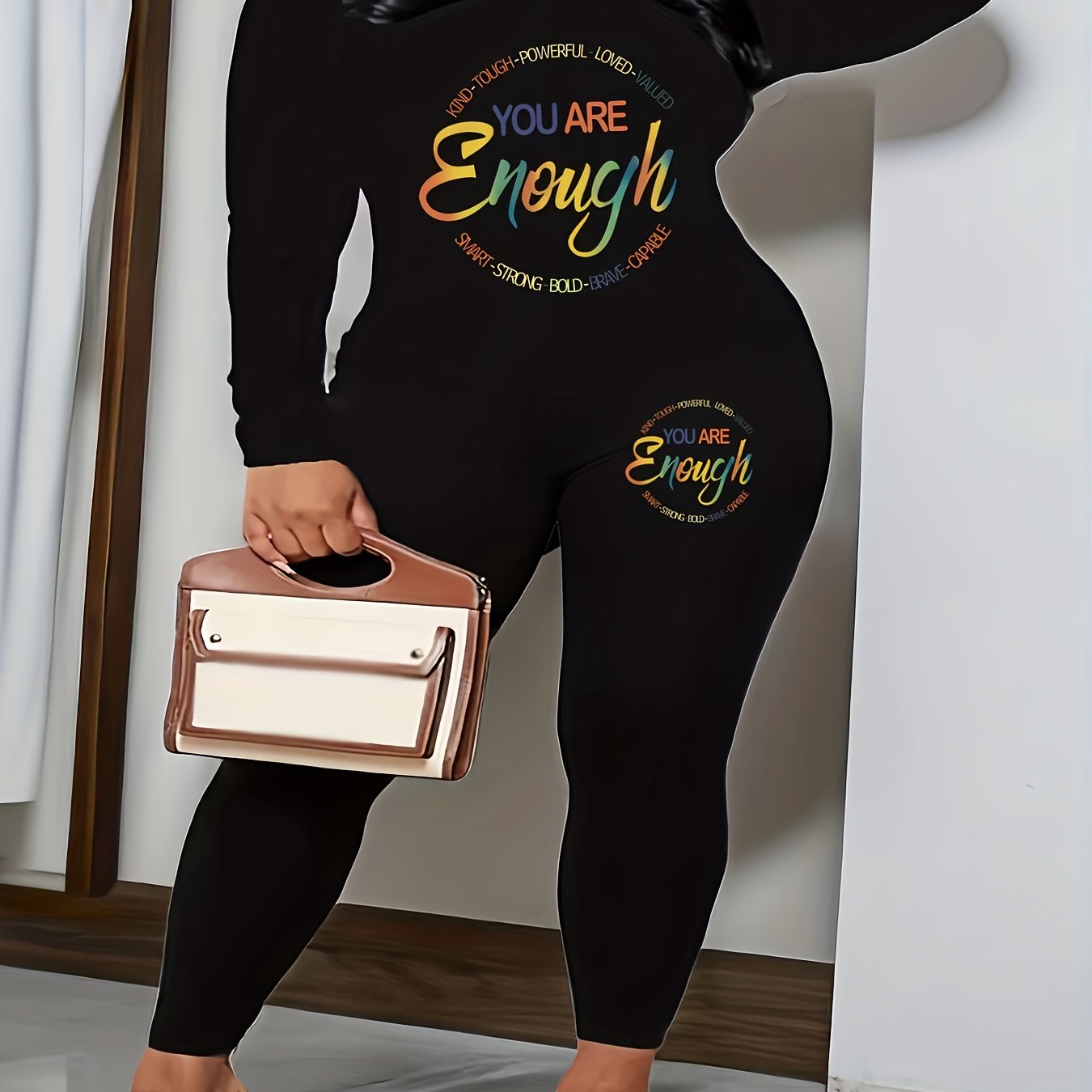  Skull Print Long Sleeve Top & Leggings Set