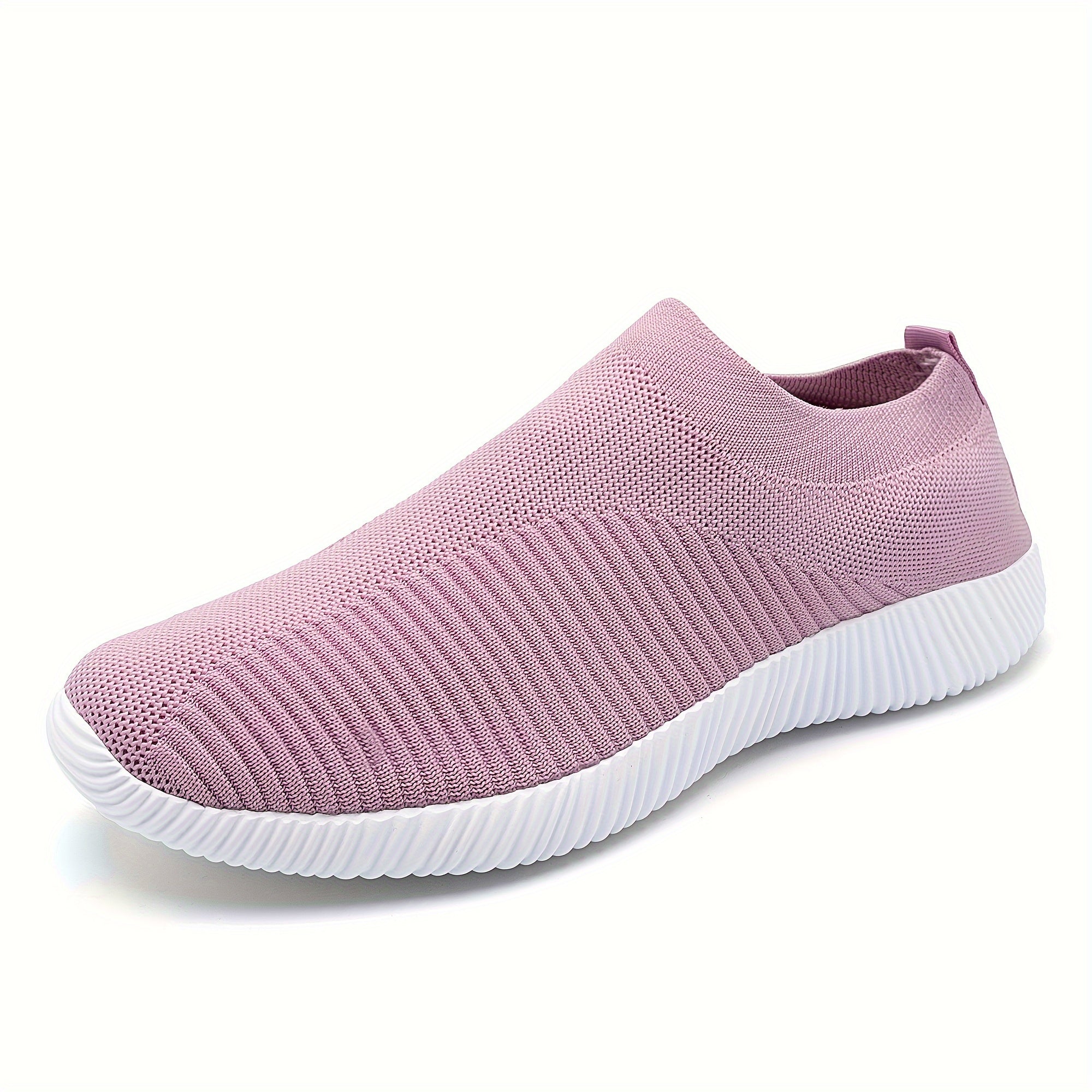 Solid Knitted Trail Walking Sneakers Lightweight Anti skid