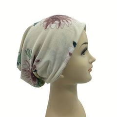 Vintage Floral Print Beanie Cap Breathable Skull Hat Women Chemo Hats
