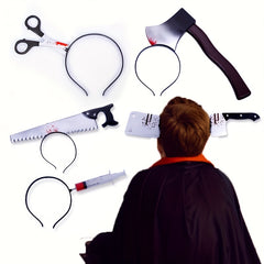 Halloween Hair Hoop Decor Tricky Piercing Head Ax Kitchen Headdress