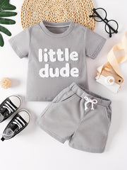 Baby Boys Little Dude T shirt & Shorts Set Summer Clothes