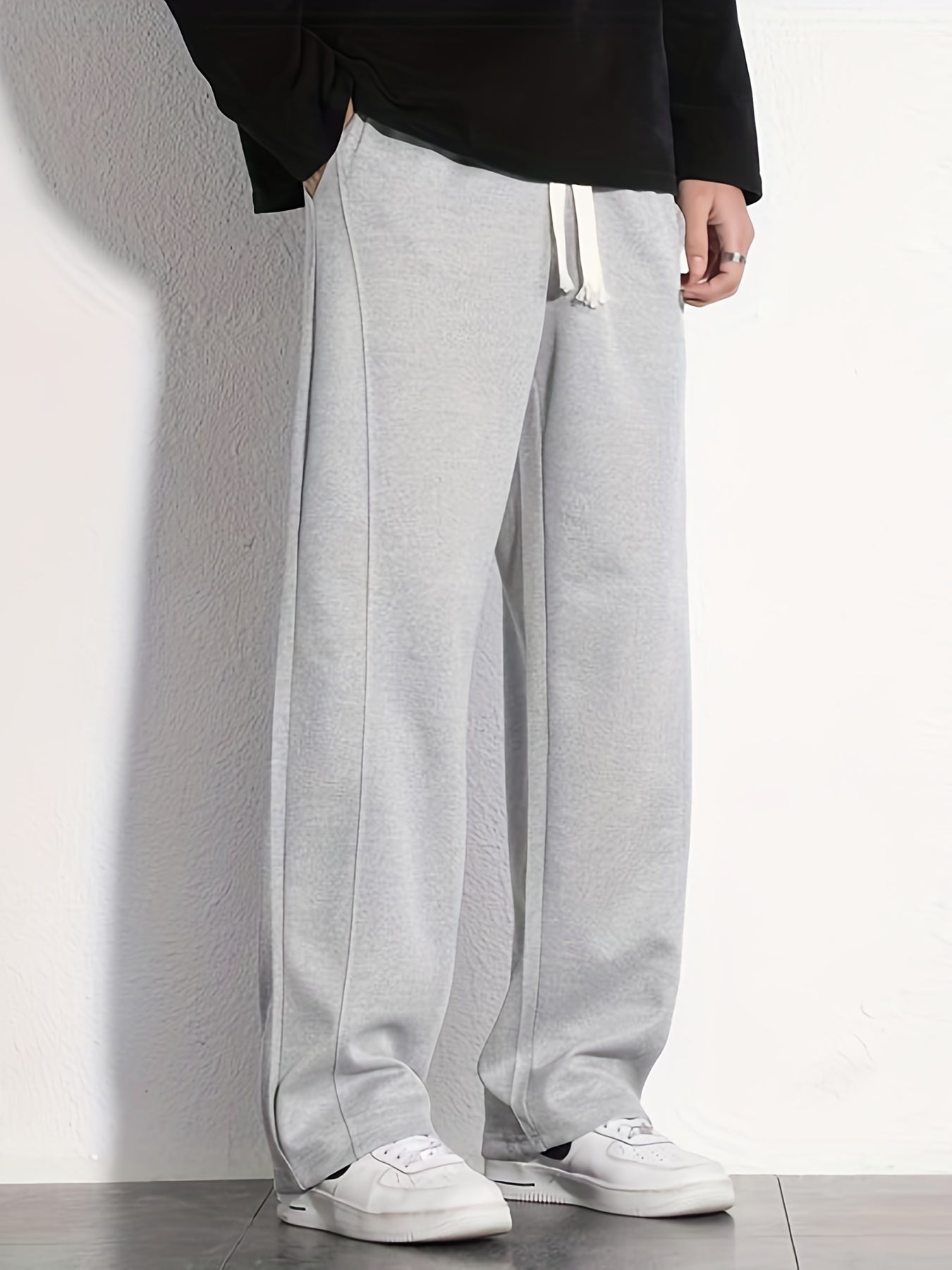 Casual Cotton Loose Fit Drawstring Pants for Men