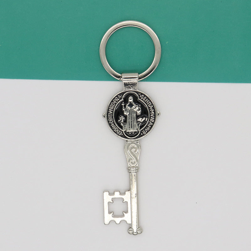 Bohemian Key Shape Keychain Pendant Vintage Silvery Golden Bag Keyring Ornament