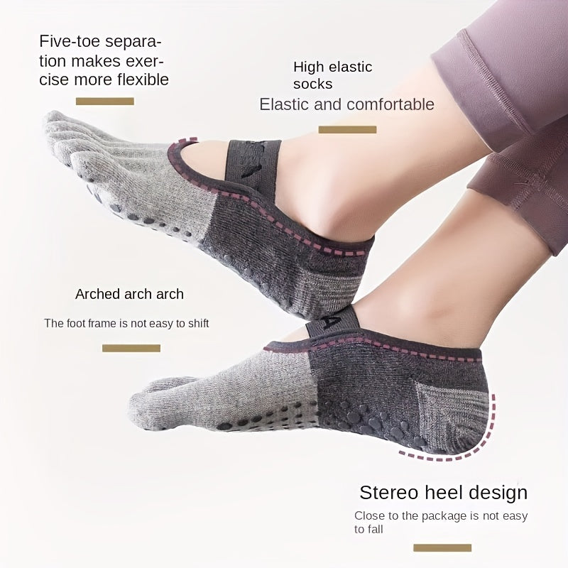 Cut Out Toe Ankle Non Slip Yoga Pilates Socks for Women