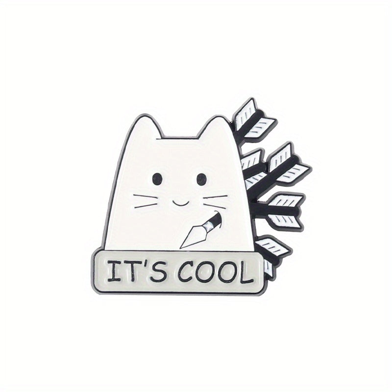 Funny Cat Enamel Lapel Pin Brooch for Men