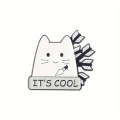 Funny Cat Enamel Lapel Pin Brooch for Men