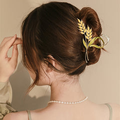 Wheat Hair Claw Clip Golden Alloy French Non Slip Strong Hold Grip Hair Jaw Clip