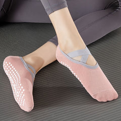 Yoga Socks Cross Strap Non Slip Exercise Pilates