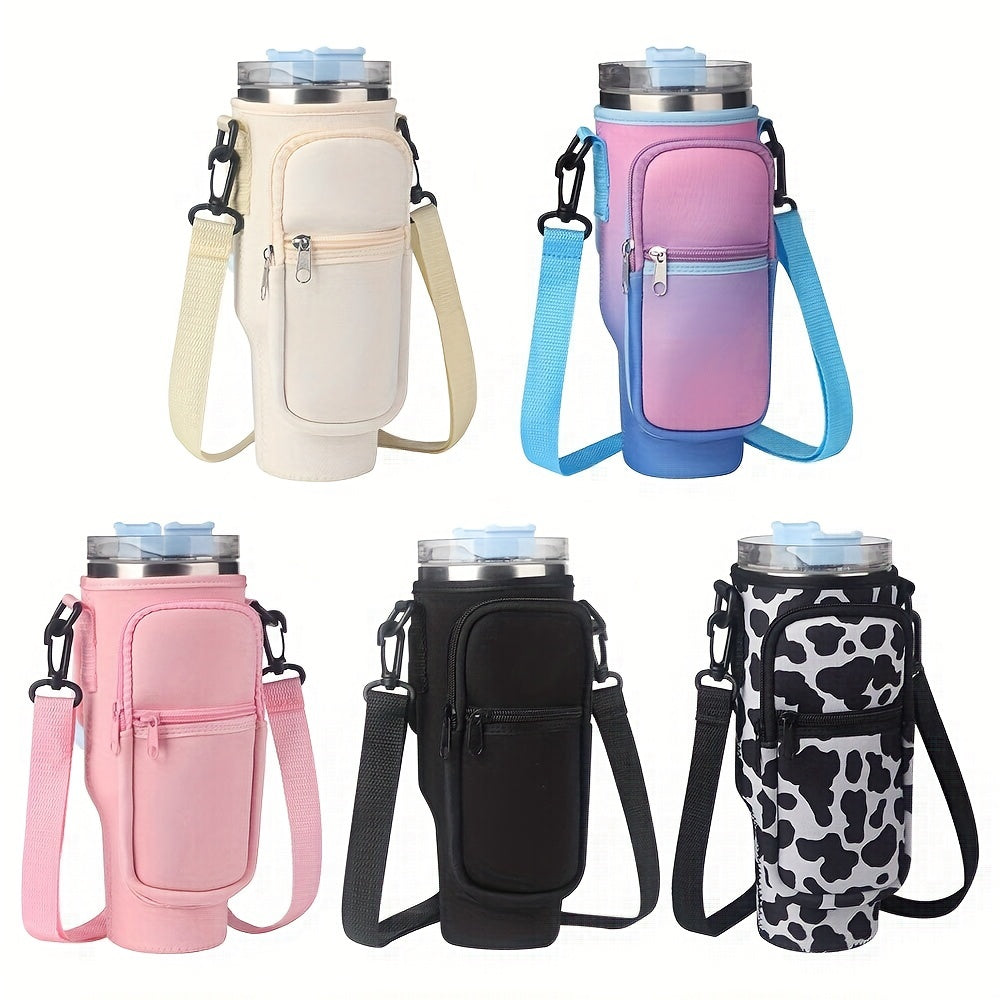 Heat Resistant Water Bottle Carrier Bag with Adjustable Strap for 30-40oz Cups