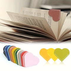 1PC PU Leather Love Heart Bookmark Student Gift