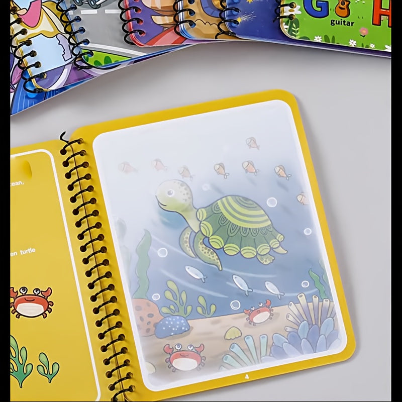 2pcs Water Painting Book Reusable Educational Activity Books and Pens