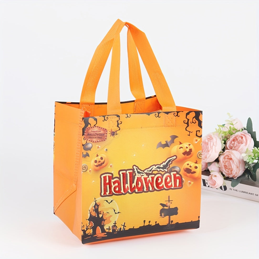 6pcs Halloween Treat Bags Small Tote Bags With Handles Bronzing Gift Bags
