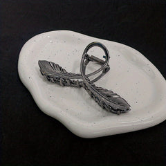 Alloy Feather Hair Claw Ponytail Holder for Women Girls