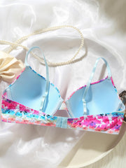 Floral Tie Dye Push Up Bra Full Coverage