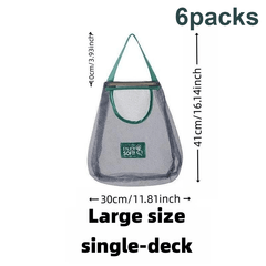 6PCS Hanging Mesh Storage Bag for Fruit Vegetable Garlic & Oni