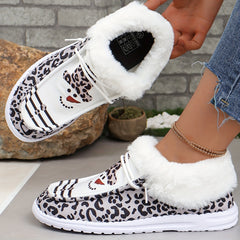Women's Christmas Snowman & Leopard Print Thickened Skateboard Shoes