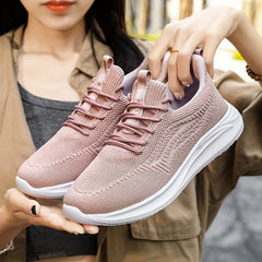 Women's Lace Up Athletic Running Shoes Soft Sole Casual Mesh Sneakers