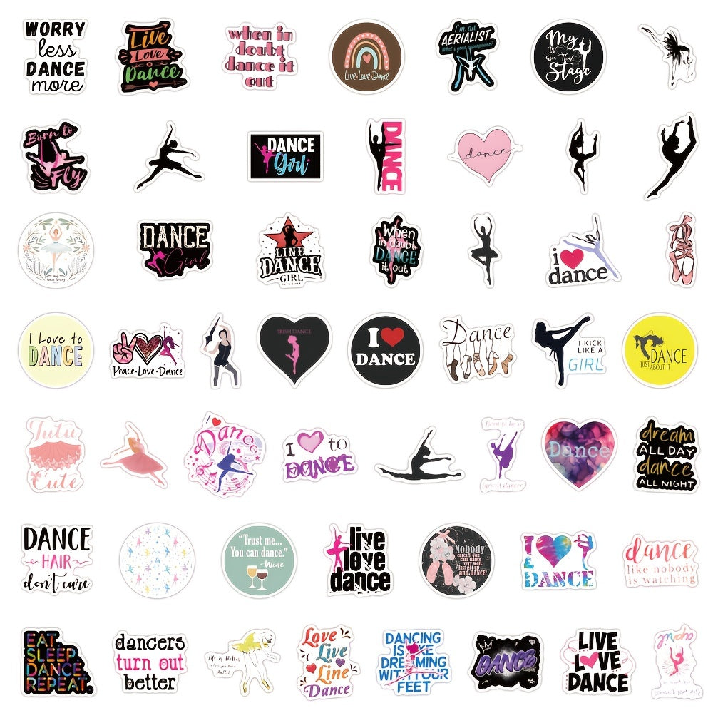 100Pcs Dance Stickers For Water Bottle Scrapbook