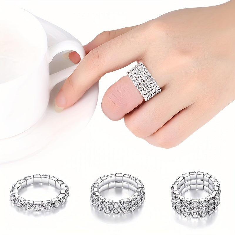 Men's Elastic Ring with Artificial Diamond
