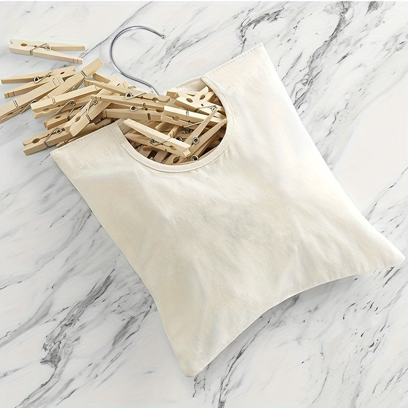Canvas Clothespin Bag with Hanger & Rotatable Hook