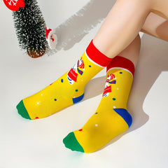 Snowman Print Mid Tube Socks Women's Stockings