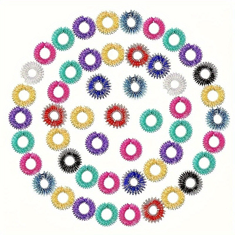Colorful Acupressure Massage Rings for Men & Women - Hand Massage Tool