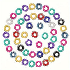 Colorful Acupressure Massage Rings for Men & Women - Hand Massage Tool