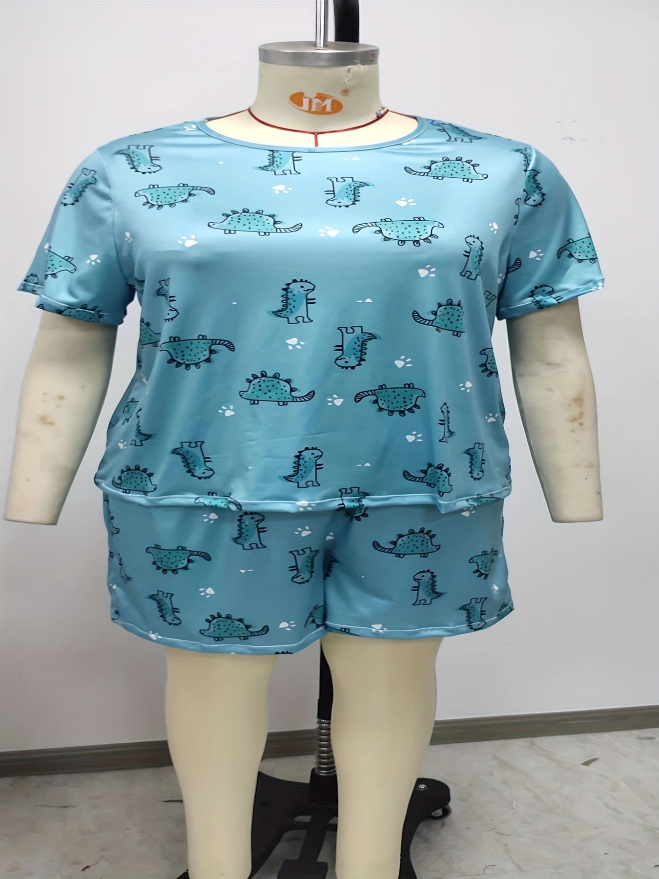  Leopard Print Tee & Shorts Loungewear Set