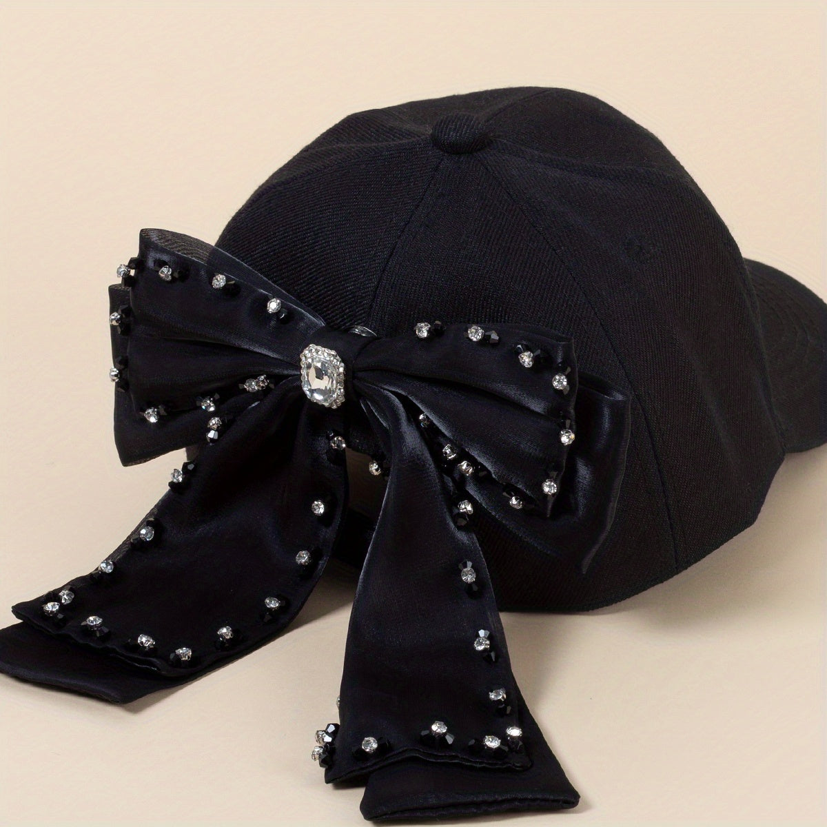 Big Ribbon Bowknot Baseball Cap Solid Y2K Dad Hats Adjustable