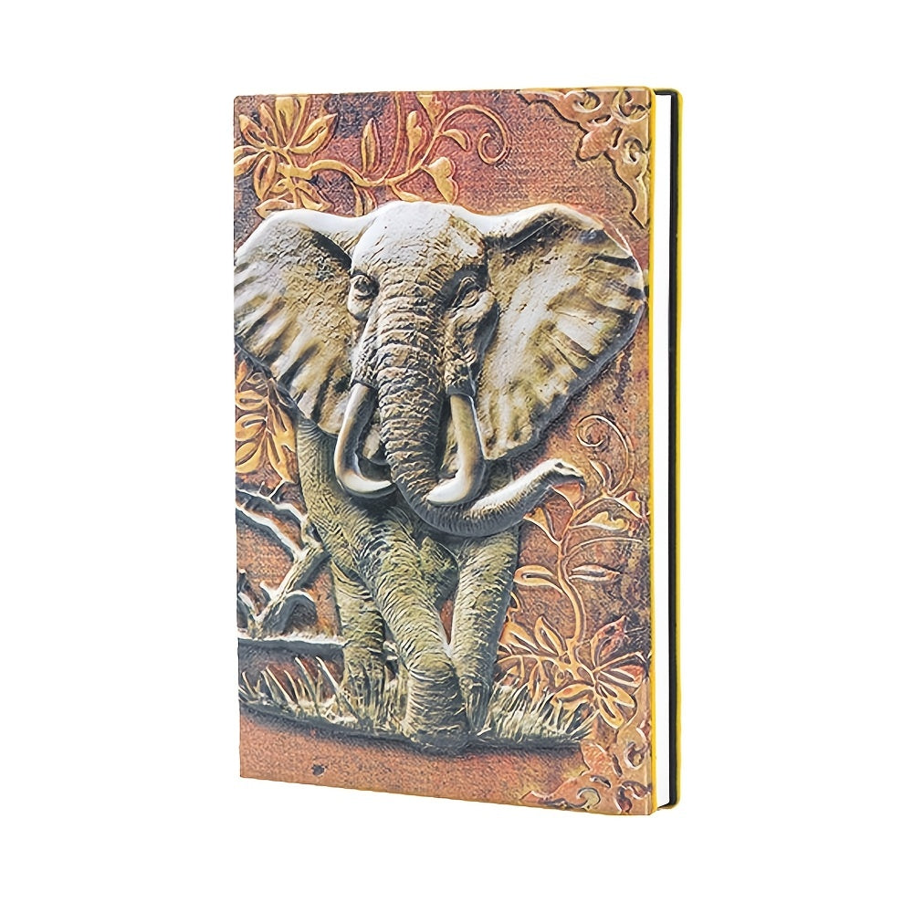 3D Elephant PU Leather A5 A6 Diary Notebook Embossed Leather Diary Planner Gift