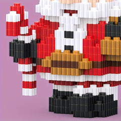 Santa Claus Building Blocks Model Assembled Toy Small Blocks Christmas Gift
