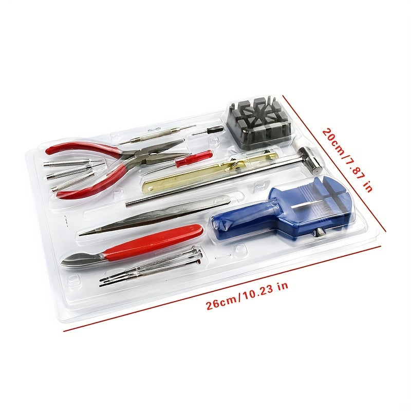 16pcs Watch Repair Tool Kit Watchmaker Link Pin Remover Case Opener Spring Bar