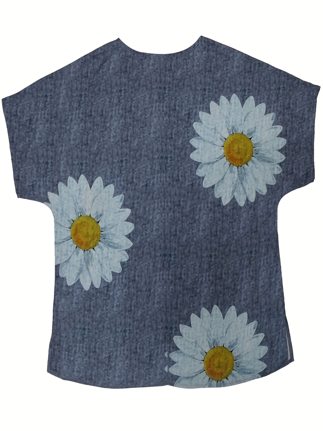  Daisy Print Drop Shoulder Blouse