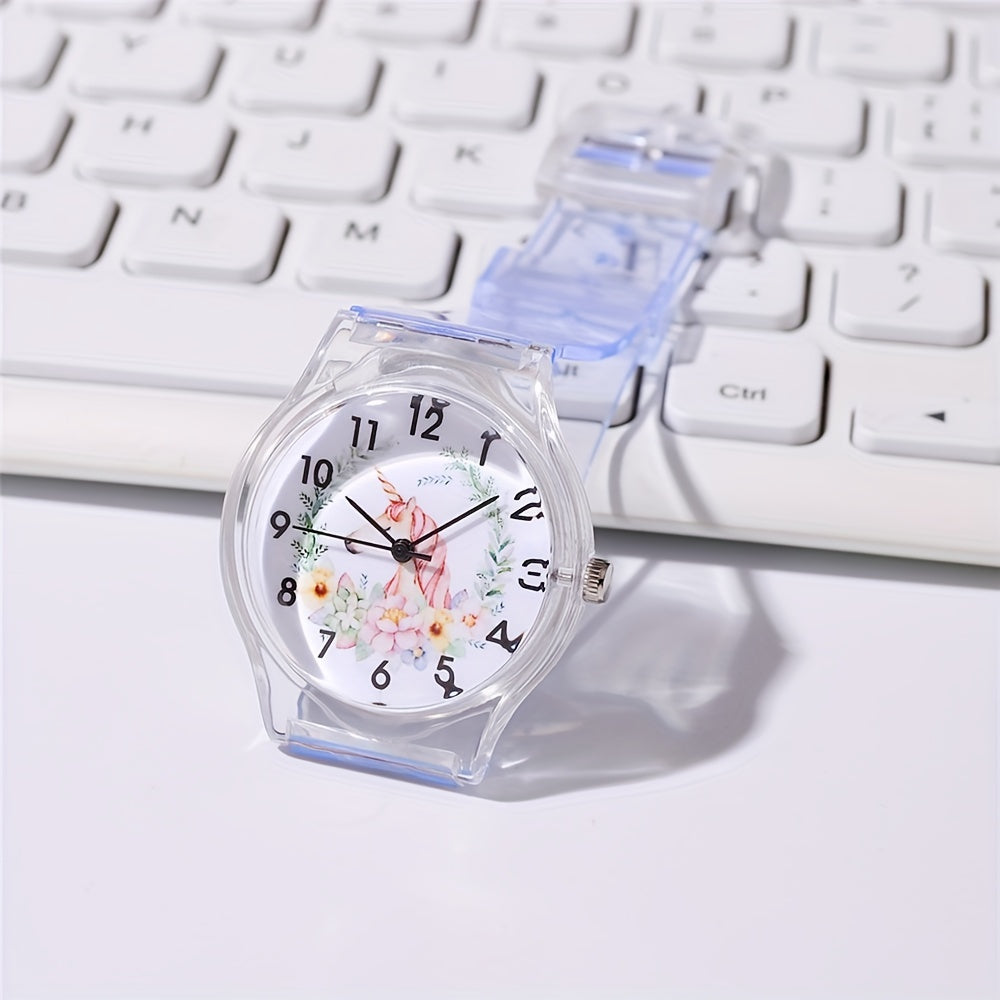 Cute Unicorn Plastic Strap Kids Watch