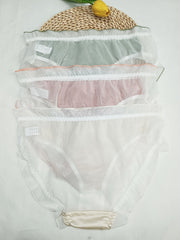 3pcs Mesh Stitching Bow Briefs Comfy & Breathable Underwear