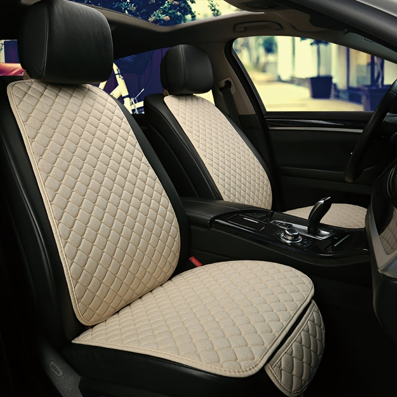 Car Seat Covers Non Slip Breathable Flax Cushion Universal All Seasons