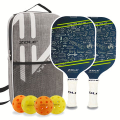 ZDLE Pickleball Paddles Set with Graphite Carbon Fiber Panels and 4 Balls