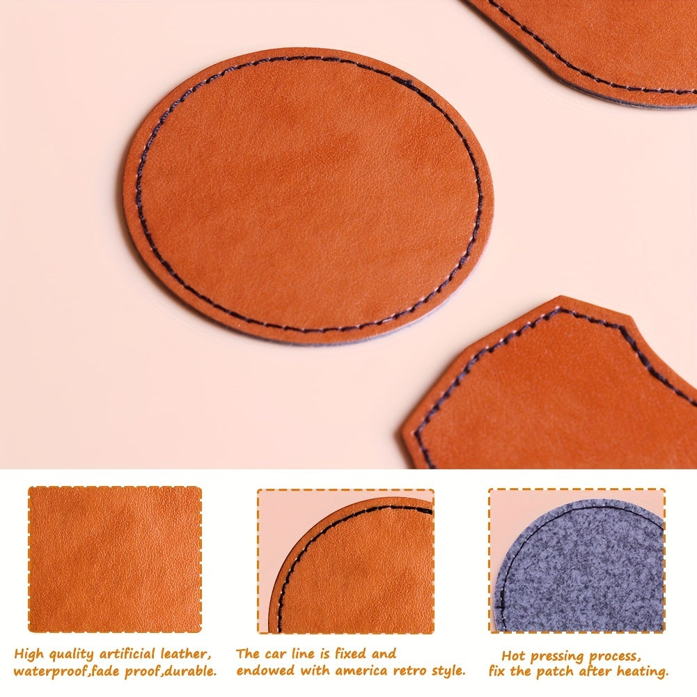 30pcs Blank Leather Patches Adhesive Trucker Hat Iron DIY Crafts Clothing Repair