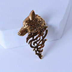 Men's Wolf Head Brooch Suit Pin for Party Clothing Bag
