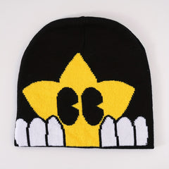 Star Jacquard Cartoon Beanie Warm Knitted Hat Unisex Skull Hat