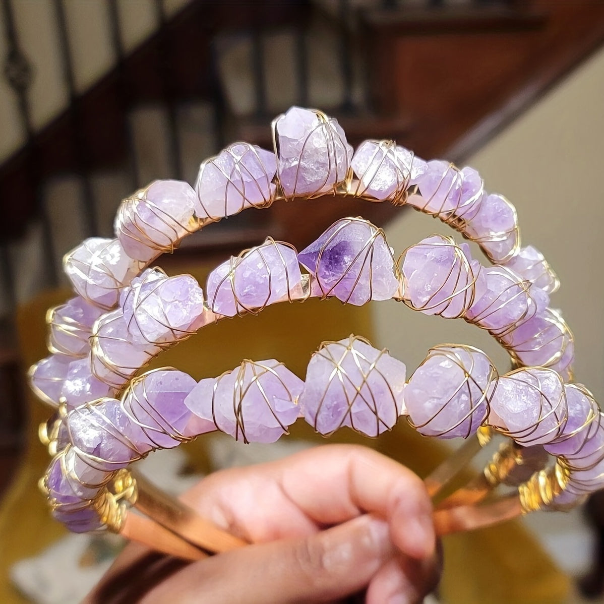 Purple Crystal Crown Hair Hoop Vintage Headband Cosplay Costume Parties