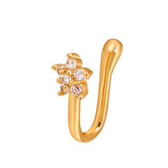 Men's Crown Shaped Nose Clip Inlaid Zircon Craft Party Gift