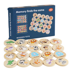 Animal Memory Chess Concentration Training Educational Wooden Toys
