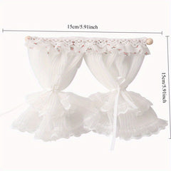 Charming 1:12 Dollhouse Curtains Floral Lace Detailing Ideal Home Decor Gift
