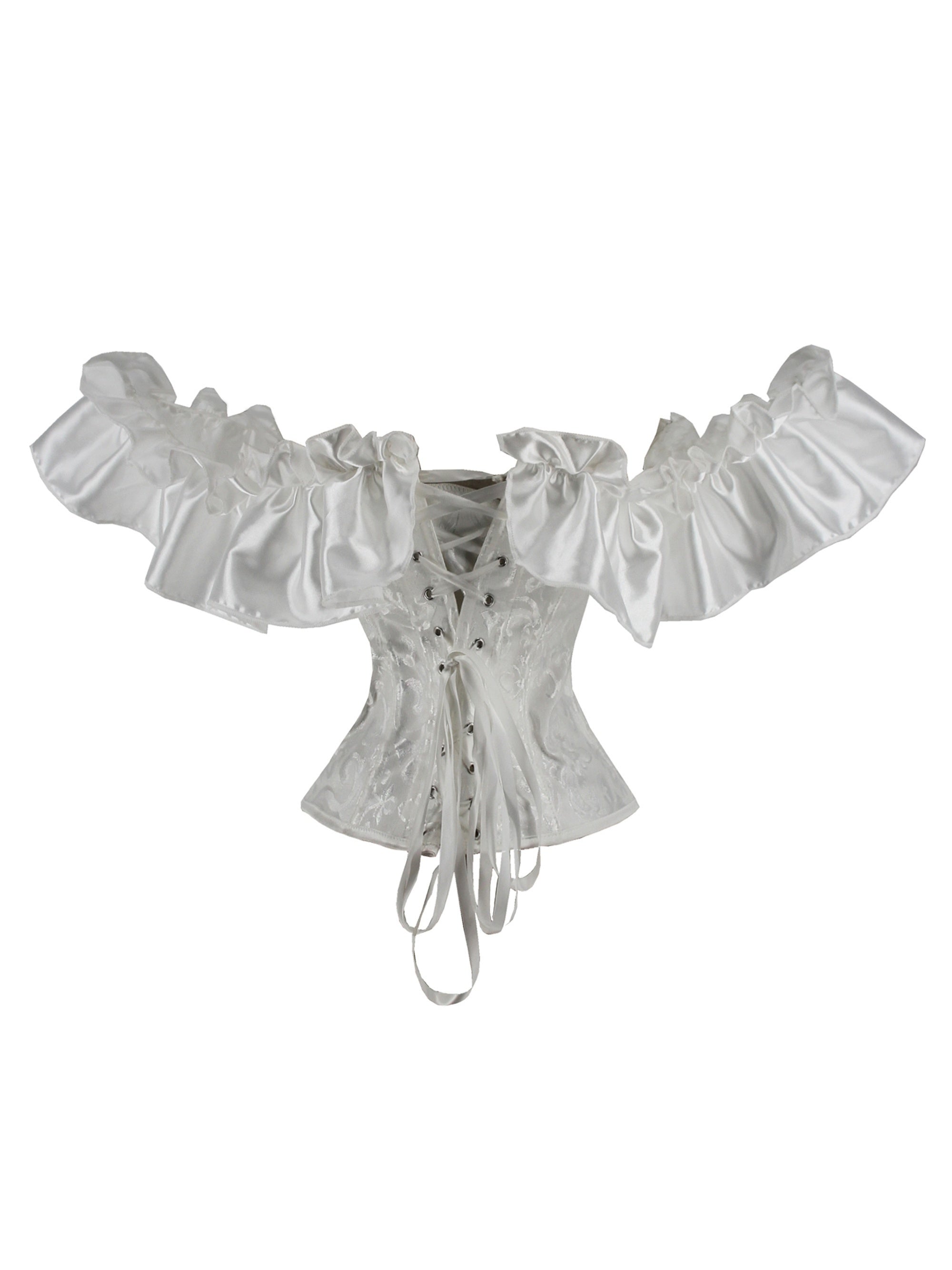 Flounce Sleeve Lace Up Bustier Top