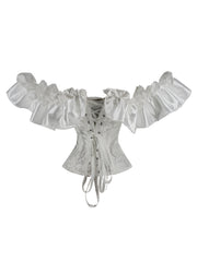 Flounce Sleeve Lace Up Bustier Top