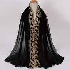 Flower Embroidery Chiffon Scarf Lace Hijab Thin Breathable Shawl Women Headscarf