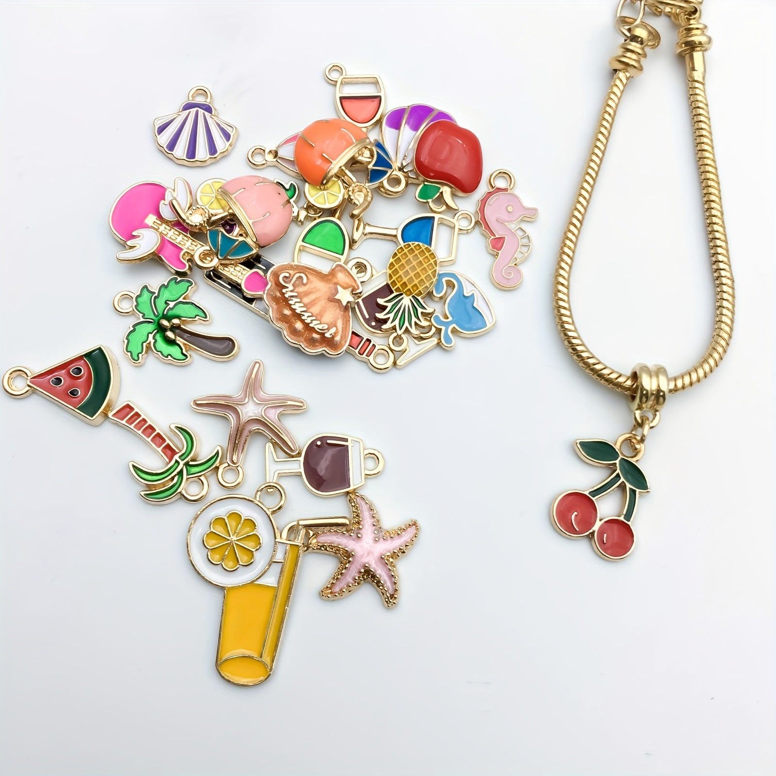 24pcs Enamel Dripping Oil Charms for DIY Jewelry